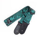 Bracelet Profile JW-6010 à motif cachemire tissé jacquard (turquoise et noir) - 6,35 cm