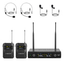 Phenyx Pro PTU-52-2B Dual Wireless Microphone System With Frequency Hopping