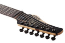 Guitare électrique 7 cordes multi-diapason pour gaucher Schecter REAPER-7 (Satin Charcoal Burst)