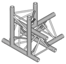 Global Truss F33-TR-4097D - 1.64' 4-Way Triangular T-Junction Apex Down for F33 Triangle Truss