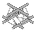 Global Truss F33-TR-4100UD - 1.64' 4-Way Triangular Cross-Junction Apex Up/Down for F33 Triangle Truss