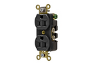 Hubbell HBL5252BK Female 125V/15A U-Ground Duplex Receptacle (Black)