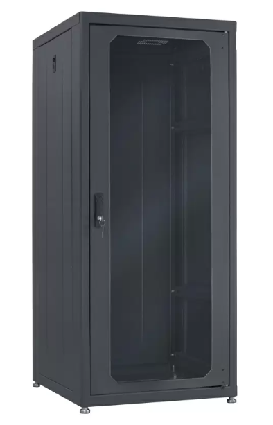 Lowell LDR-2724 Designer AV Rack with Tempered Glass Door - 27U x 24