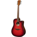 Lag Guitars T-RED-DCE Tramontane Special Dreadnought Cutaway Acoustic / Electric Guitar (Red Burst)