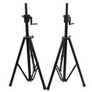 ProX T-SS21CX2 PKG 6' Ft Twin Pack Professional Telescoping Crank Up Speaker Stand Set with Carrying Bag (Black)