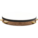 Meinl TAH1V-WB Vintage Goat Skin Wood Tambourine 1 Row Hammered Brass (Walnut Brown)