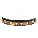 Meinl TAH1V-WB Vintage Goat Skin Wood Tambourine 1 Row Hammered Brass (Walnut Brown)