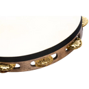 Meinl TAH1V-WB Vintage Goat Skin Wood Tambourine 1 Row Hammered Brass (Walnut Brown)