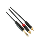 Digiflex HIN-1S-2R-6 Pro Splitter Cable TRS to 2x RCA Plug - 6 Foot