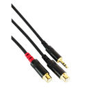 Digiflex HIN-1K-2RF-1 Adapter Cable Mini TRS to 2x Female RCA - 1 Foot