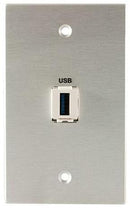 Covid W1146F-CA Keystone USB-3-AA Right Angled Wall Plate (Clear Anodized)