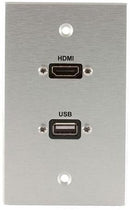 Covid W1220M-CA HDMI and USB Wall Plate (Clear Anodized)
