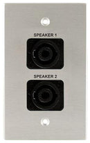 Covid W1224S-CA 2 Neutrik 4 Pole Speakon Wall Plate (Clear Anodized)