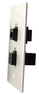 Covid W1233F-CA RJ45-CAT6 and Keystone USB-3-AA Wall Plate (Clear Anodized)