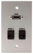 Covid W1328M-CA HDMI Pigtail and 2 RJ45-CAT6 Wall Plate (Clear Anodized)