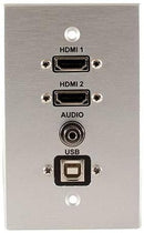 Covid W1403P-CA 2 HDMI Pigtail, USB BA et plaque murale d'entrée audio (clear anodisé)