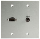 Covid W2201F-CA HDMI Female and Audio Input Wall Plate (Clear Anodized)