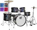 Batterie junior 5 pièces Westbury WST-JR5-BS avec accessoires (finition bleu pailleté)