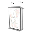 ProX X-MAESTROMEDIAWH Maestro Multi-Media Lectern Podium For LED Flatscreen TVs up to 32" with 2 Gooseneck Mic Stands (White)