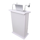 ProX X-MAESTROMEDIAWH Maestro Multi-Media Lectern Podium For LED Flatscreen TVs up to 32" with 2 Gooseneck Mic Stands (White)