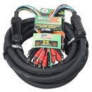 ProX XC-MEDOOZA25 25' ft 10 RCA Channel + 3 Power Cable for Marine and Car Audio Medusa Style Cable