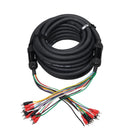 ProX XC-MEDOOZA50 50' ft 10 RCA Channel + 3 Power Cable for Marine and Car Audio - Medusa Style Cable