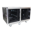 Flight case ProX XS-2X12USLAM24 pour consoles de mixage, avec roulettes, support antichoc pour rack à rack