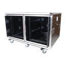 Flight case ProX XS-2X12USLAM24 pour consoles de mixage, avec roulettes, support antichoc pour rack à rack