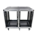 Flight case ProX XS-2X16USLAM24 pour consoles de mixage, avec roulettes, support antichoc pour rack à rack