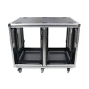 Flight case ProX XS-2X16USLAM24 pour consoles de mixage, avec roulettes, support antichoc pour rack à rack