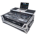 Prox xs-ranefour wlt ata fleule Style Road casse pour le contrôleur Rane quatre DJ avec une étagère d'ordinateur portable 1u espace et roues en rack