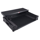 Prox xs-ranefour wltbl LED ATA Flight Style Road Case pour Rane Four Contrôleur avec une étagère d'ordinateur portable 1U Rack Space LED et roues (noir)