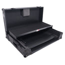 Prox xs-ranefour wltbl LED ATA Flight Style Road Case pour Rane Four Contrôleur avec une étagère d'ordinateur portable 1U Rack Space LED et roues (noir)