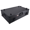 Prox xs-ranefour wltbl LED ATA Flight Style Road Case pour Rane Four Contrôleur avec une étagère d'ordinateur portable 1U Rack Space LED et roues (noir)