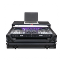 ProX XS-RANEFOURWLTBLLED ATA Flight Style Road Case For RANE Four or RANE Performer DJ Controller with Laptop Shelf 1U Rack Space LED and Wheels (Black)