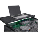 ProX XS-SCLIVE2LTBLLED ATA Flight Style Road Case For Denon SC Live 2 Controller with Laptop Shelf 1U Rack Space RGB LED (Black Finish)