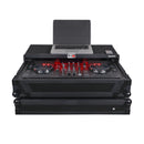 ProX XS-SCLIVE2LTBLLED ATA Flight Style Road Case For Denon SC Live 2 Controller with Laptop Shelf 1U Rack Space RGB LED (Black Finish)