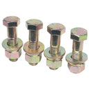 ProX XT-BTSBX4-G8 Set of (4) 2.5" Length Hex Short Yellow Zinc Truss Bolts Nuts Washers – Grade 8 (5/8”-11 x 2-1/2 NC)