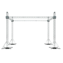ProX XTP-GS302023 Stage Flat Roofing System Package With 4 Chain Hoists - 30 Ft W x 20 Ft L x 23 Ft H