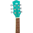 Luna AURORABOREALIS Guitare acoustique 6 cordes taille 3/4 en tilleul - Teal Pearl