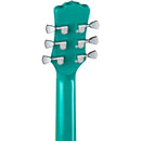 Luna AURORABOREALIS Guitare acoustique 6 cordes taille 3/4 en tilleul - Teal Pearl