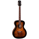 Luna ARTVINTAGE Guitare acoustique folk avec table en épicéa massif - Brownburst vintage vieilli 