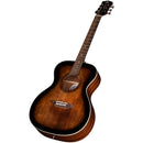 Luna ARTVINTAGE Guitare acoustique folk avec table en épicéa massif - Brownburst vintage vieilli 
