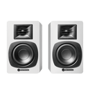 Audio-Technica AT-SP3XWH Powered Bookshelf Speakers (Pair, White) - 3"