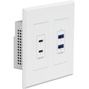 Blustream UEX3D-WP-US USB 3.2 Gen1 HDBaseT Device Extender Wall Plate