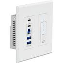 Plaque murale d'extension du récepteur hôte HDBaseT USB 3.2 Gen1 Blustream UEX3H-WP-US