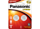 Panasonic CR1632PA2BL CR1632 Piles bouton au lithium 3,0 V - Paquet de 2