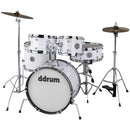Batterie complète DDrum D1 JUNIOR 5 pièces avec cymbales (blanc uni)