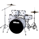 DDrum D2 5-Piece Complete Drum Set With Cymbals (Gloss White)