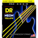 Cordes de basse électrique DR Handmade Strings NYB-40 Lite (Jaune fluo) - 40-100